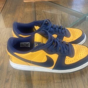 Nike Terminator Low Blue Yellow Sneakers Size 10.5 Michigan Colors